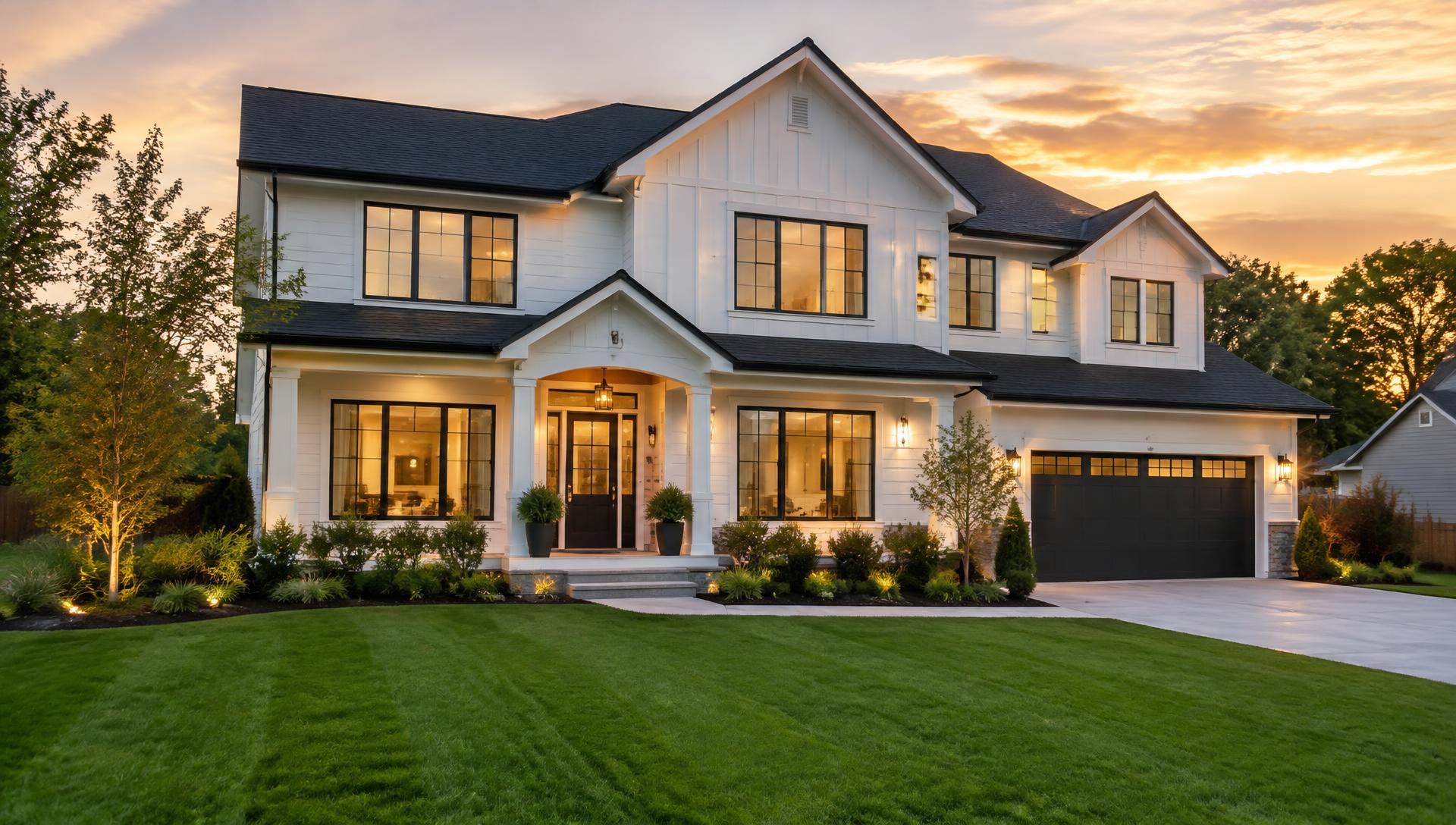 Beautifully renovated home at sunset